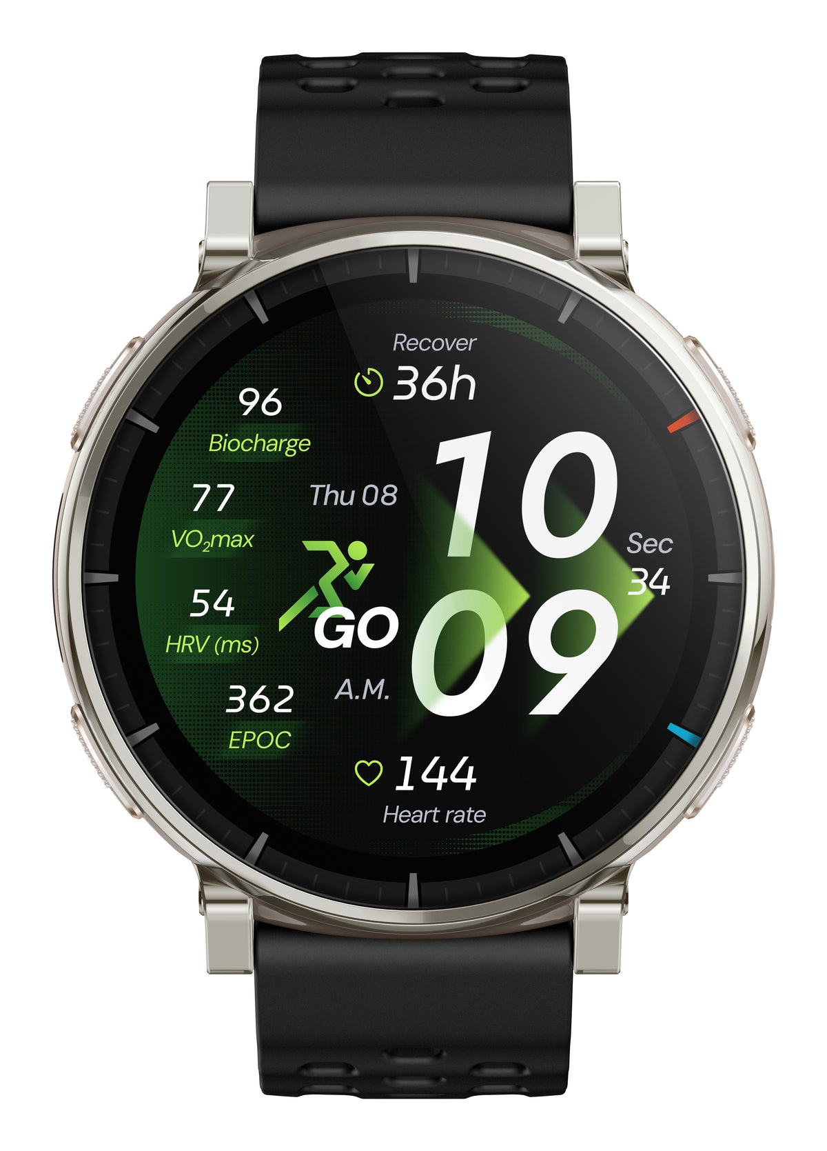 Amazfit Active 3 Premium 45mm Smartwatch - Apex Silver - front view