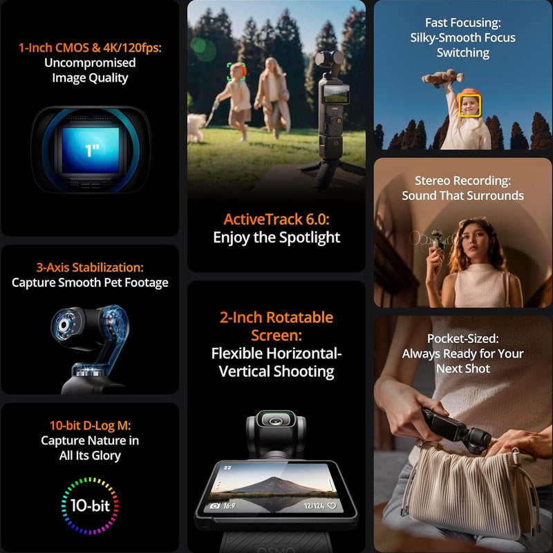 DJI Osmo Pocket 3 Handheld Stabilised 4K Camera | CP.OS.00000301.02 DJI Euronics Ireland