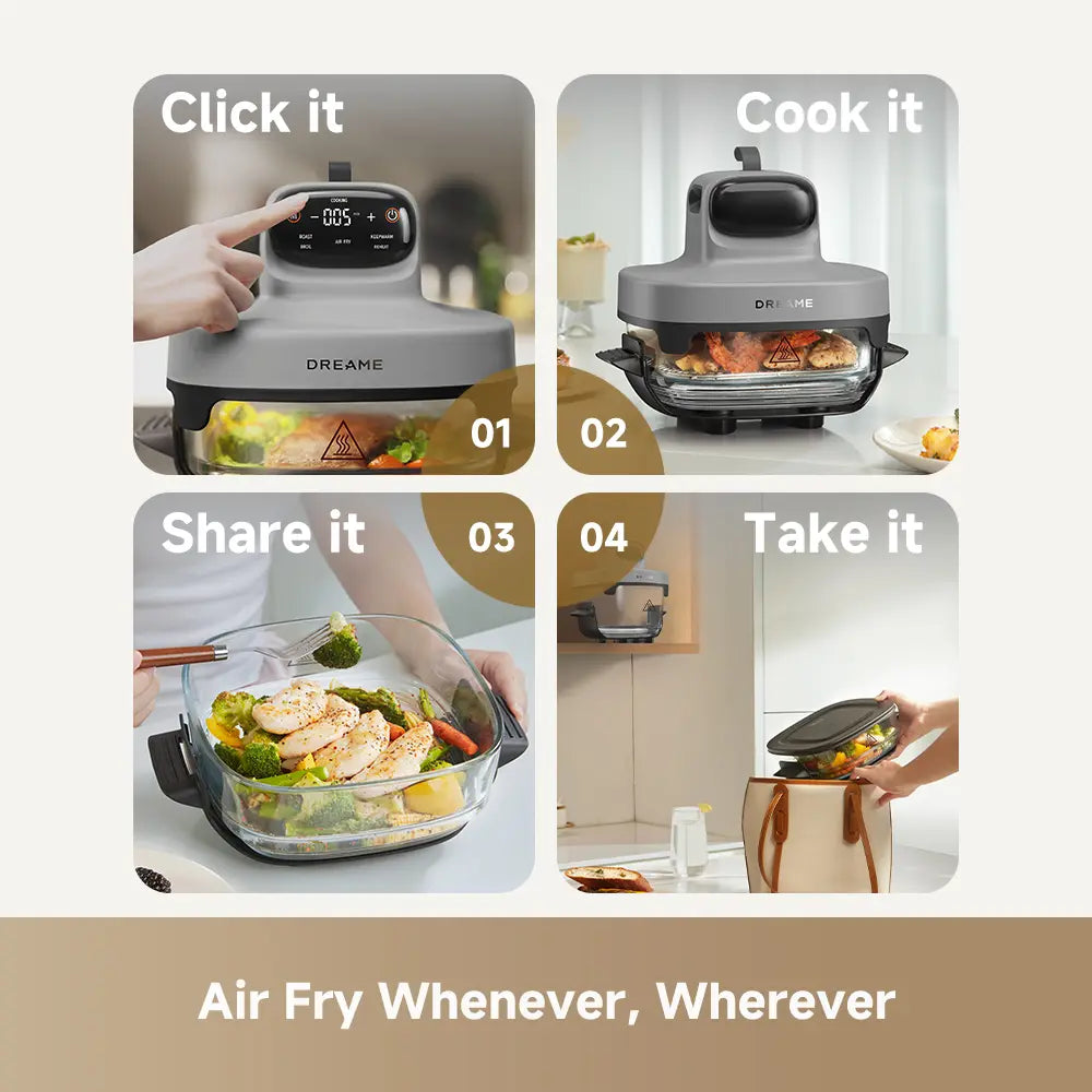 Dreame Tasti 5-in-1 Glass Air Fryer Grey product image