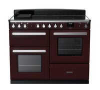Rangemaster Estel Deluxe 110 Induction range cooker in Bordeaux with Chrome trim
