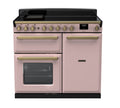 Rangemaster Estel Deluxe 100 Induction range cooker in Pale Pink with Brass trim