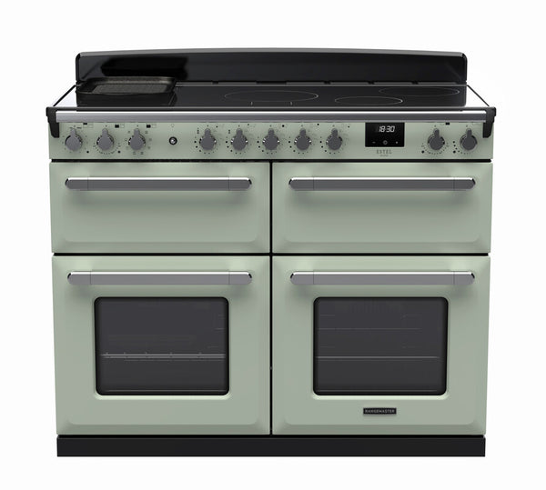 Rangemaster Estel Deluxe 110 Induction range cooker in Mint with Chrome trim
