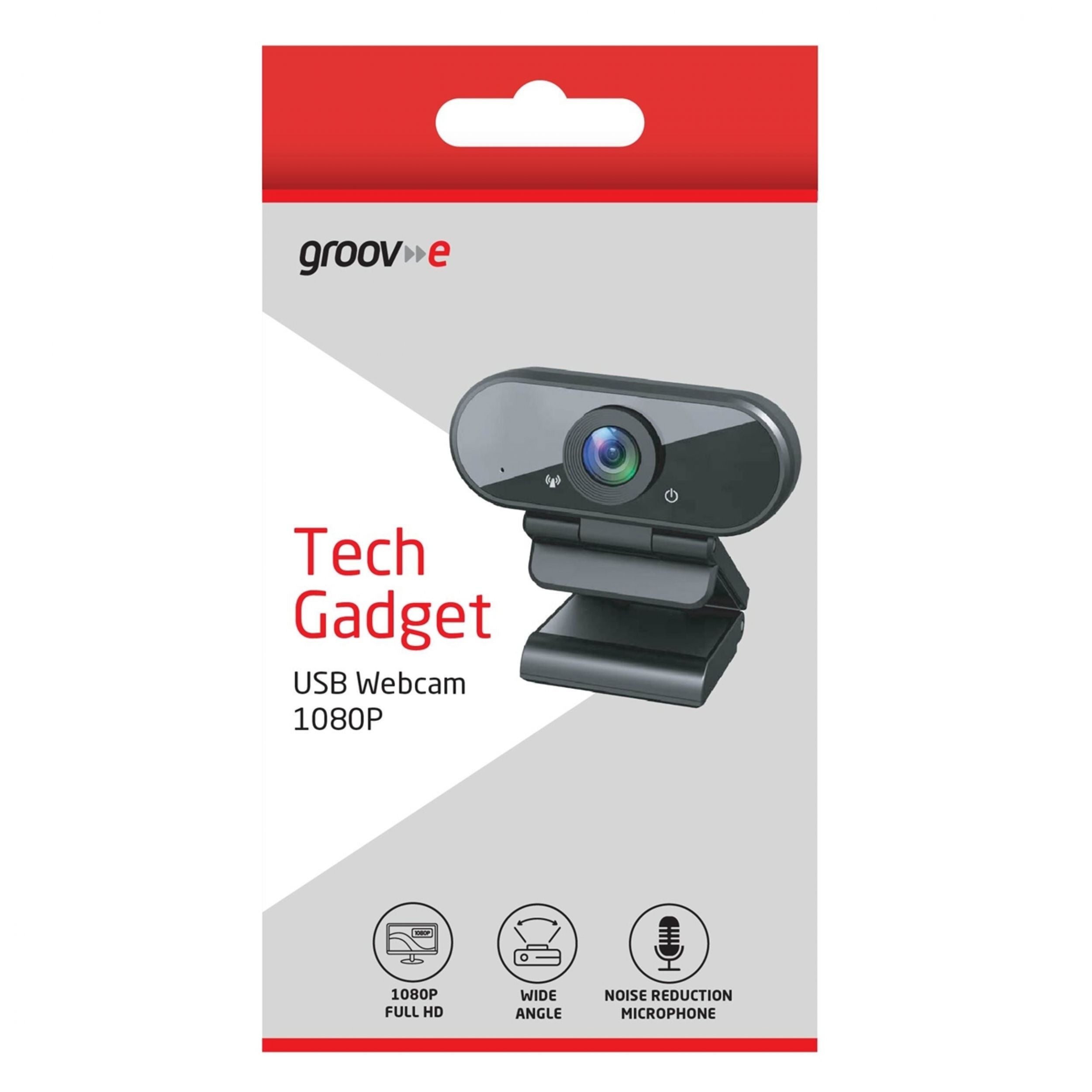 Groov-e 1080p Webcam with Privacy Cover Black - official product image