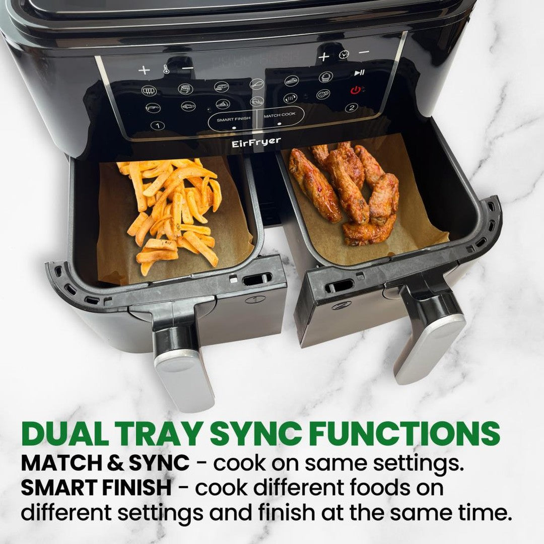 EirFryer Dual Drawer Air Fryer | T-033260 EirFryer Air Fryer Euronics Ireland