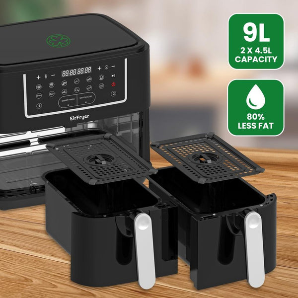 EirFryer Dual Drawer Air Fryer | T-033260 EirFryer Air Fryer Euronics Ireland