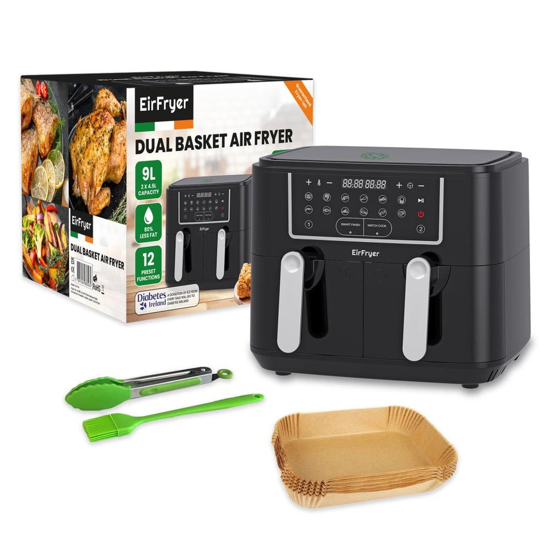 EirFryer Dual Drawer Air Fryer | T-033260 EirFryer Air Fryer Euronics Ireland