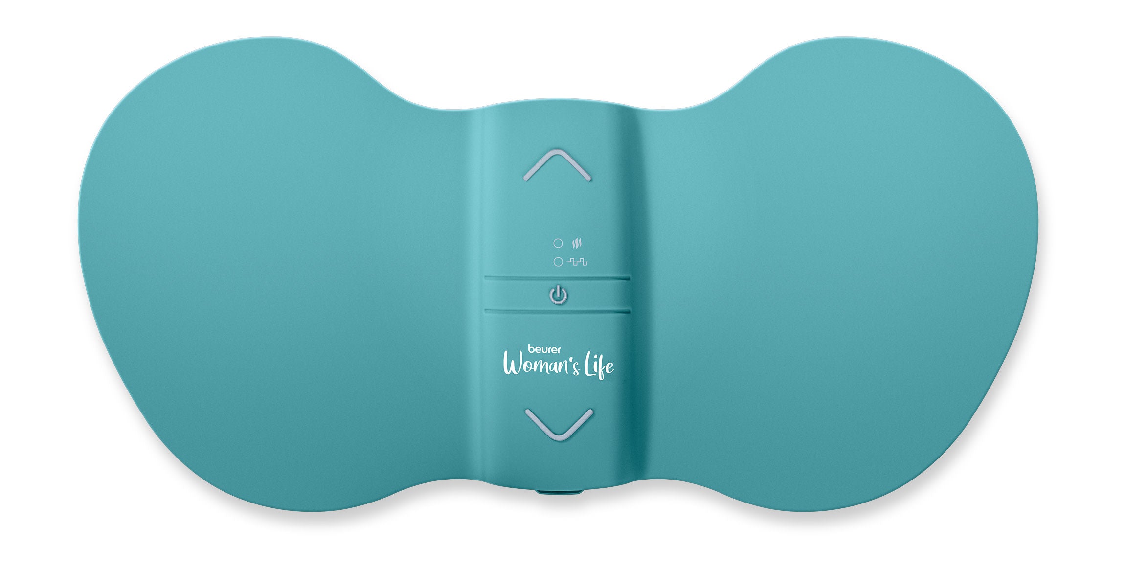 Beurer EM 55 Menstrual Relax+ TENS & Heat pad, Turquoise Blue — flat top-down product view