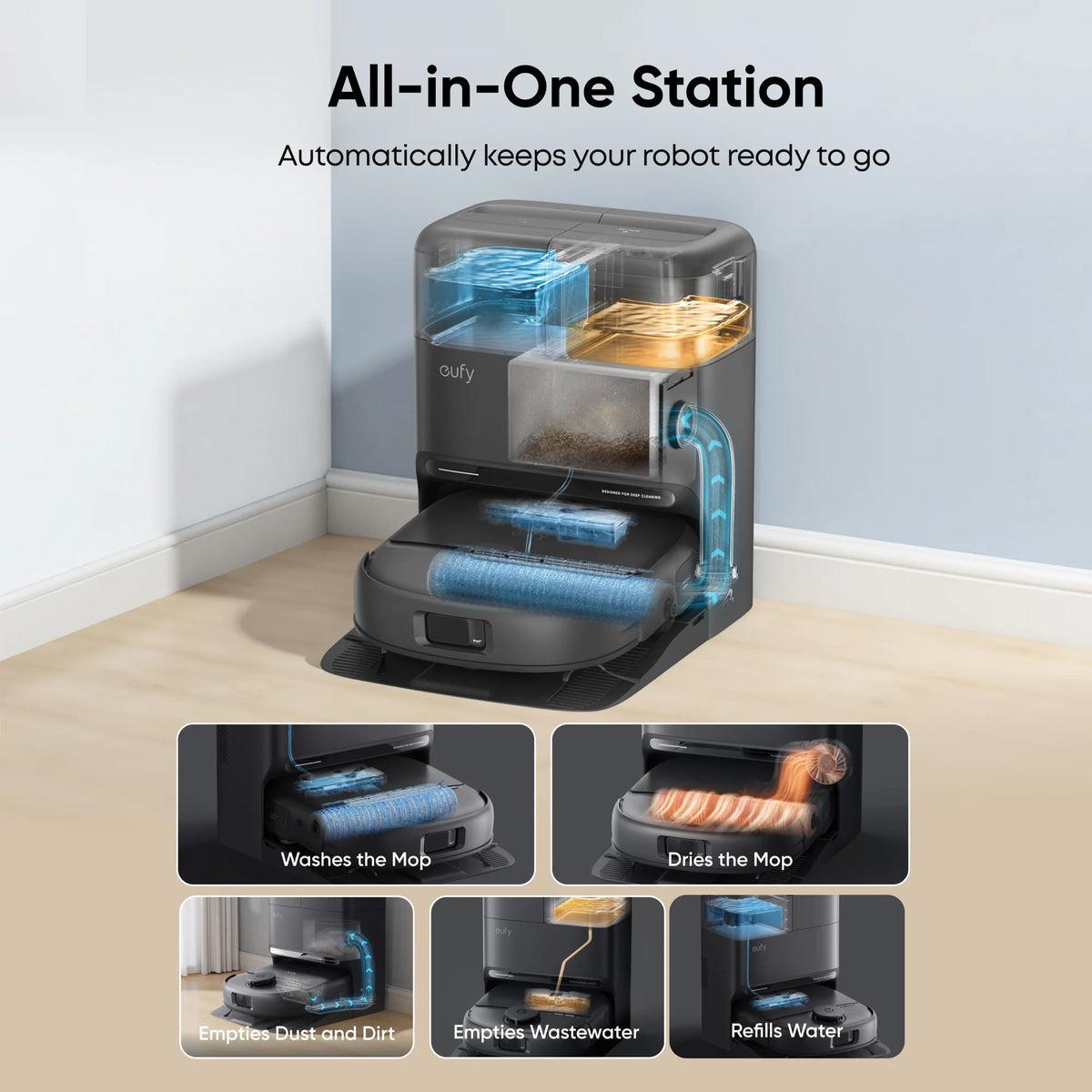 eufy Omni C28A Robot Vacuum & Mop with All-in-One Station | T211AV10