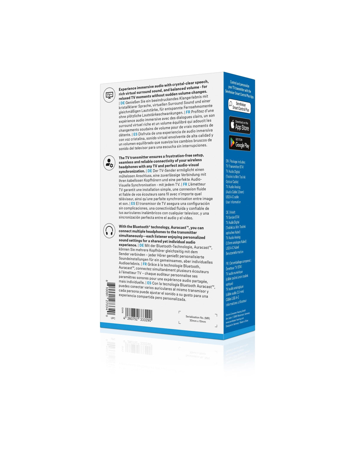 Sennheiser BTA 1 TV Bluetooth Transmitter Black — packaging reverse/detail