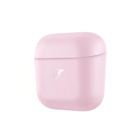 Sennheiser ACCENTUM Open True Wireless Earphones Mousse — case closed, front with logo