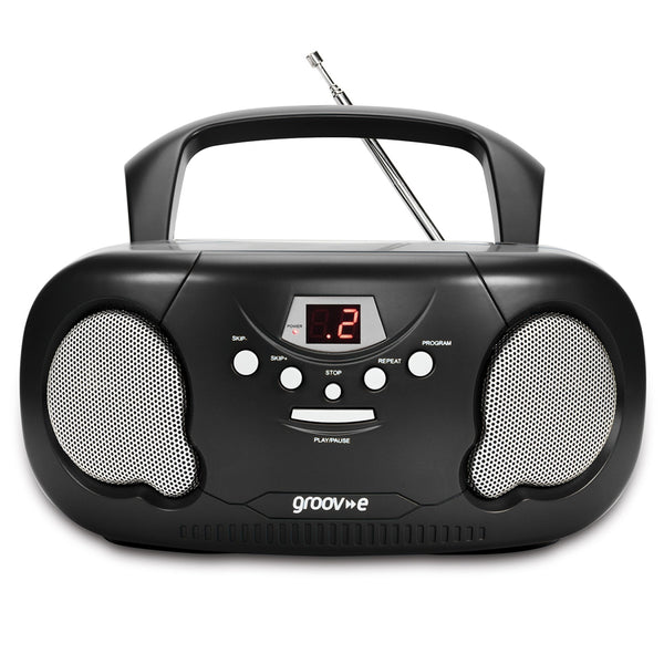 Groov-e Original Boombox CD Player with AM/FM Radio Black - official product image