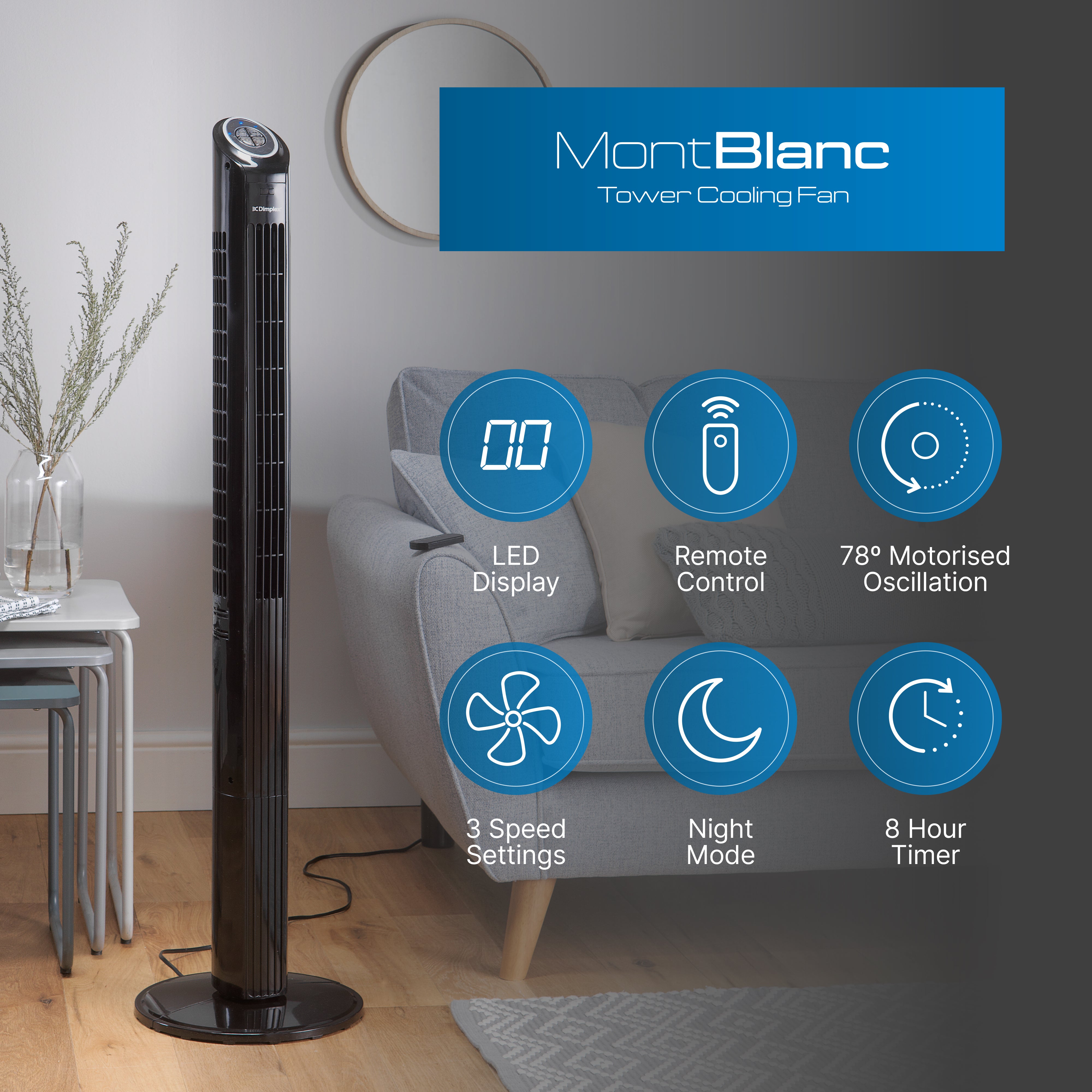Dimplex Mont Blanc Fan Tower Black product image