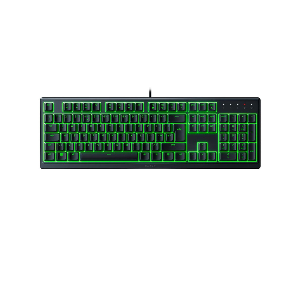 Razer Ornata V3 X Low-Profile Membrane Gaming Keyboard, UK Layout - Black - top view without wrist rest