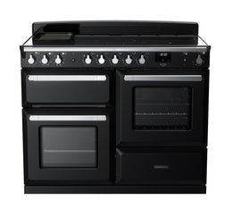 Rangemaster Estel Deluxe 110cm Induction Range Cooker - Gloss Black with Chrome Trim | ESDLO110EIPGBL/CM1