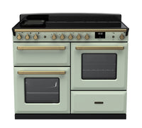 Rangemaster Estel Deluxe 110 Induction range cooker in Mint with Brass trim