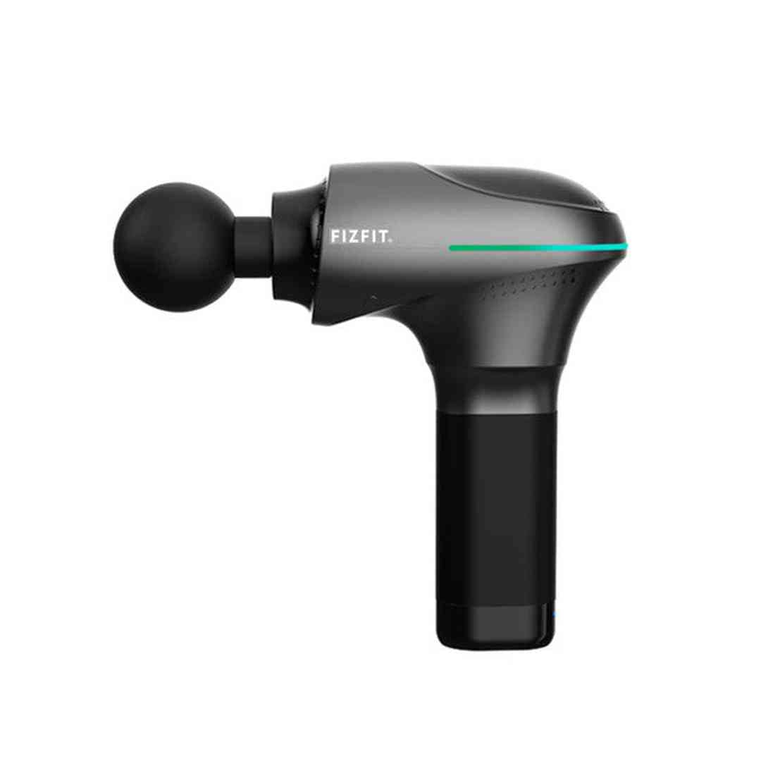 FIZFIT Massage Gun Elite 2 490278 in space grey, side view with ball head