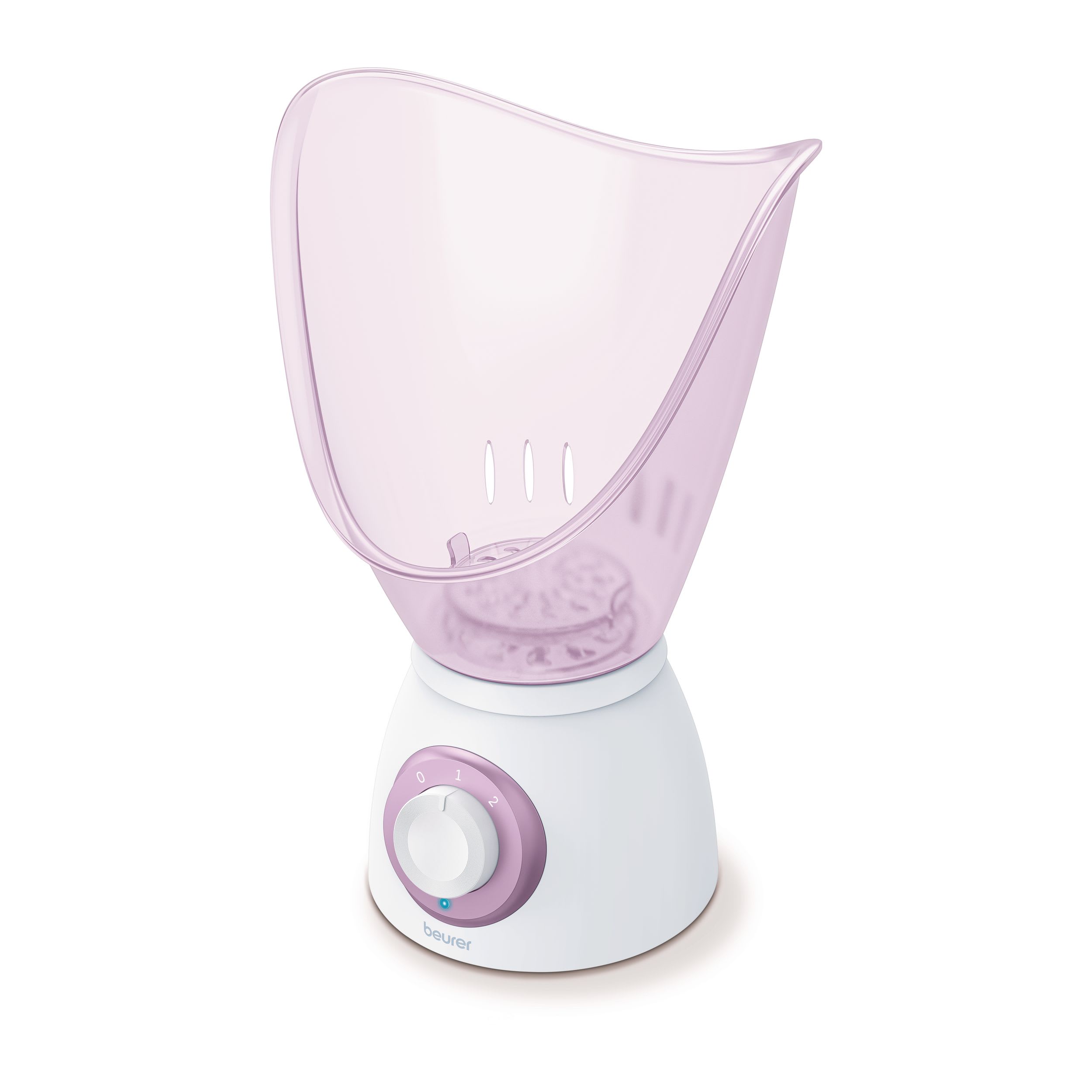 Beurer FS 60 3-in-1 Facial Sauna, studio shot showing purple and white device