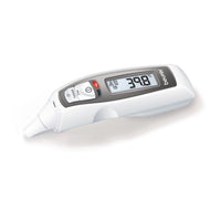 Beurer FT 65 multifunction thermometer — angled view showing Forehead/Ear mode buttons