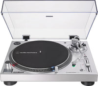Audio-Technica AT-LP120XUSB silver turntable hero view