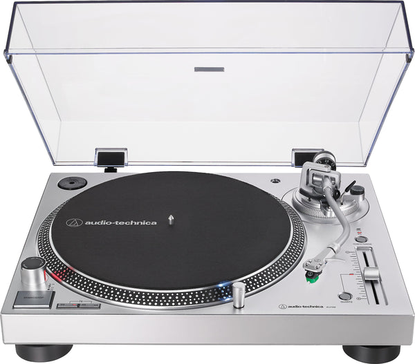 Audio-Technica AT-LP120XUSB silver turntable hero view
