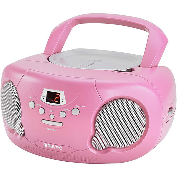 Groov-e Original Boombox CD Player with AM/FM Radio Pink product image