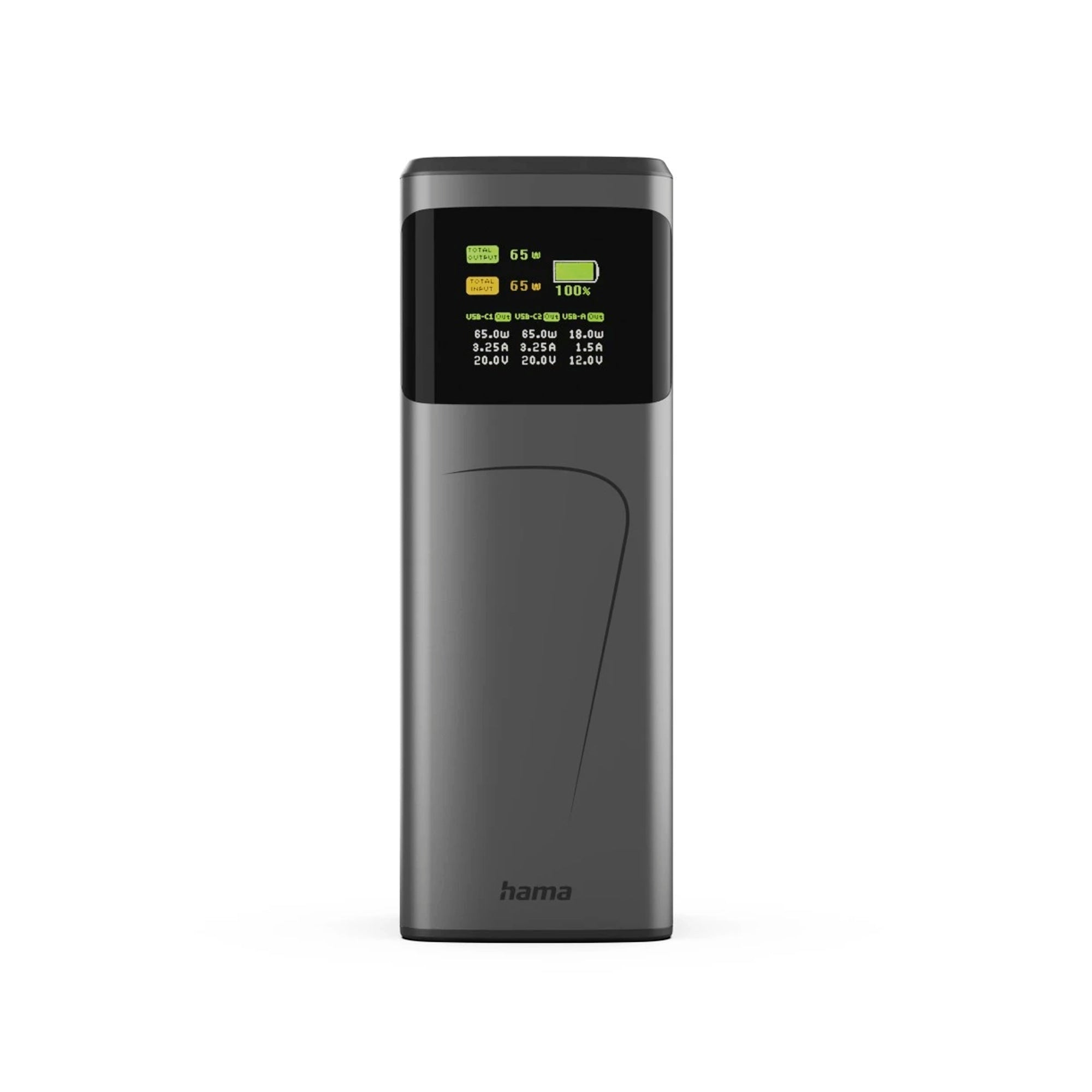 Hama High Power 65W 20,000mAh Fast Charging Power Bank | USB-C + USB-A | 536525
