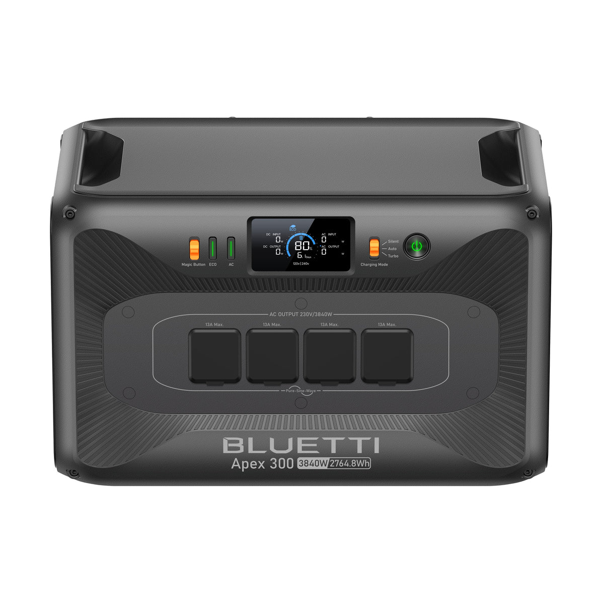 BLUETTI Apex 300 2,764.8Wh 3,840W Portable Power Station - high angle front view