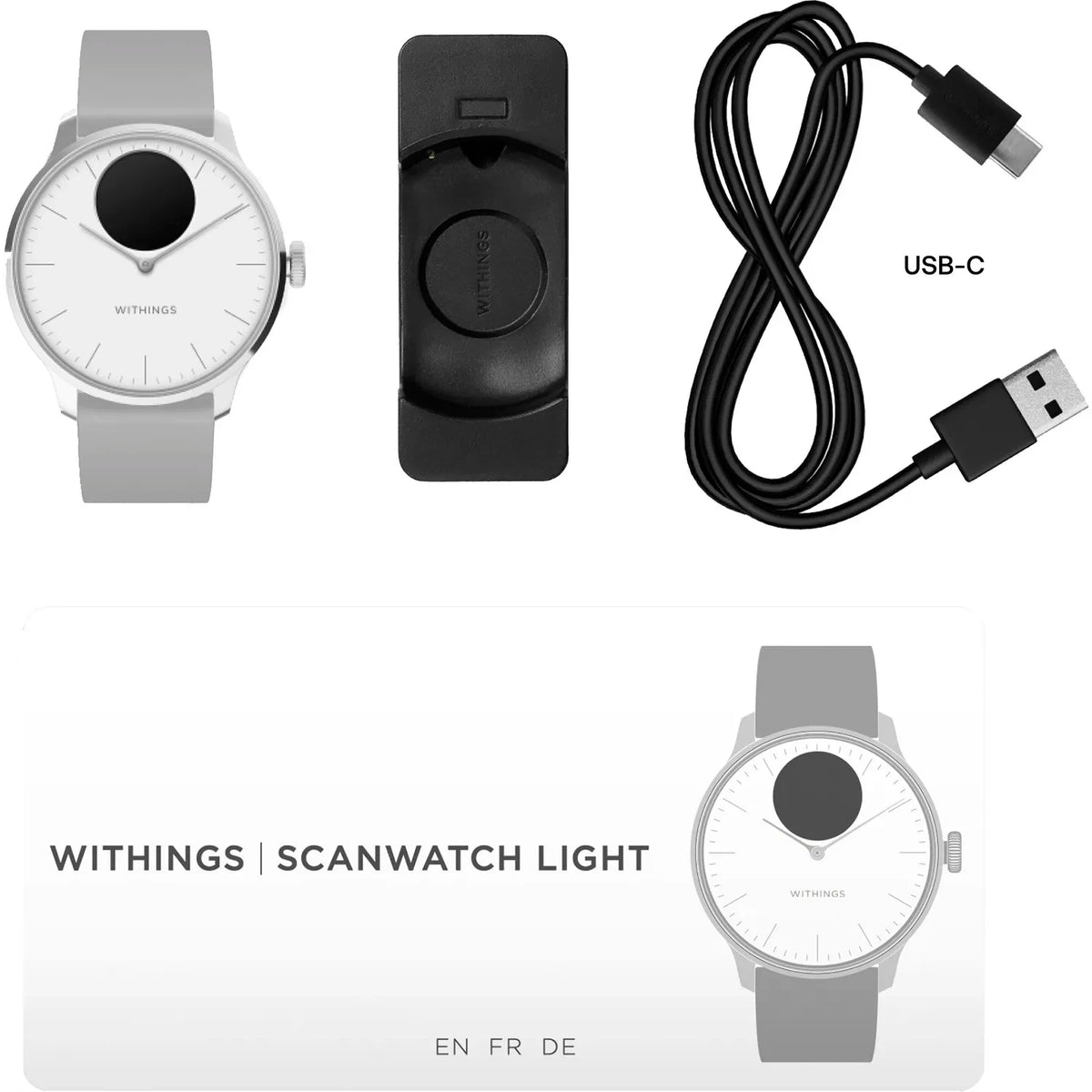 Withings ScanWatch Light - Health Tracking Watch - White