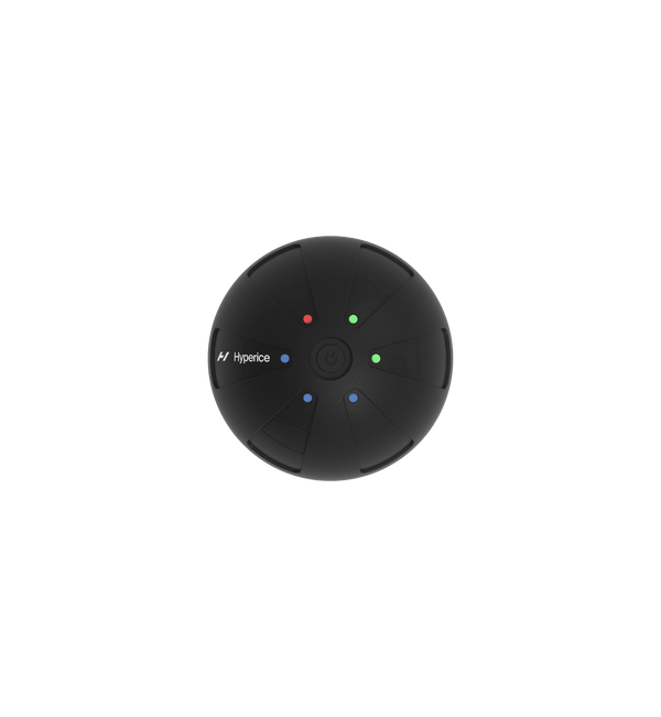 Hyperice Hypersphere Go black vibrating massage ball — studio view