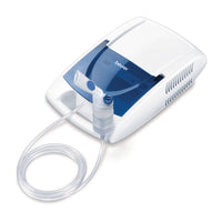 Beurer IH 21 Compressor Nebuliser — angled view with nebuliser cup and tubing