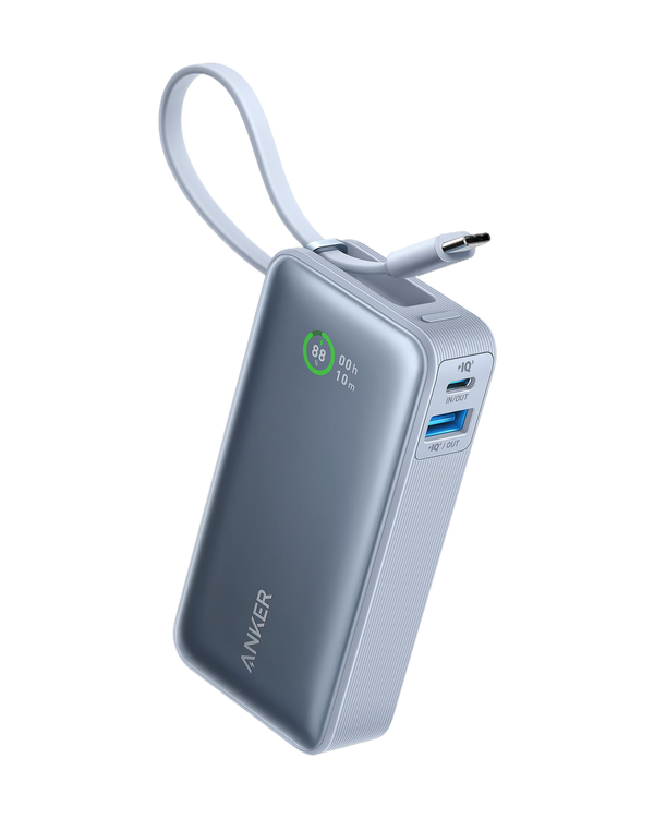 Anker Nano Power Bank 30W Built-In USB-C Cable Blue | A1259H31