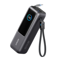 Anker 25K 165W Power Bank with Built-In USB-C & Retractable Cable, Black - official product image