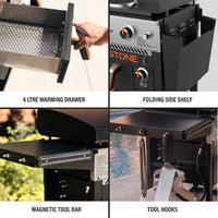 Blackstone Griddle Plus 28 Inch 2 Drawer Air fryer Griddle Barbeque - Black