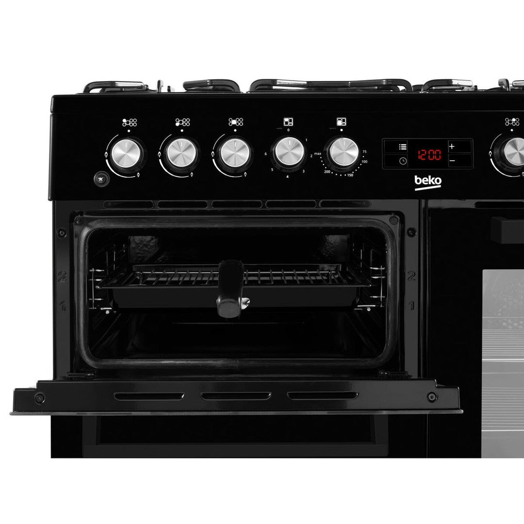 Beko Freestanding 100cm Double Oven Gas Range Cooker | KDVF100K Beko Range Cooker Euronics Ireland