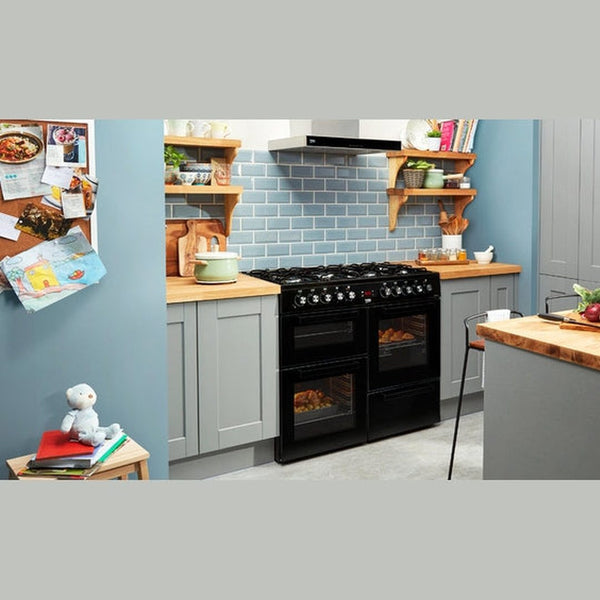 Beko Freestanding 100cm Double Oven Gas Range Cooker | KDVF100K Beko Range Cooker Euronics Ireland