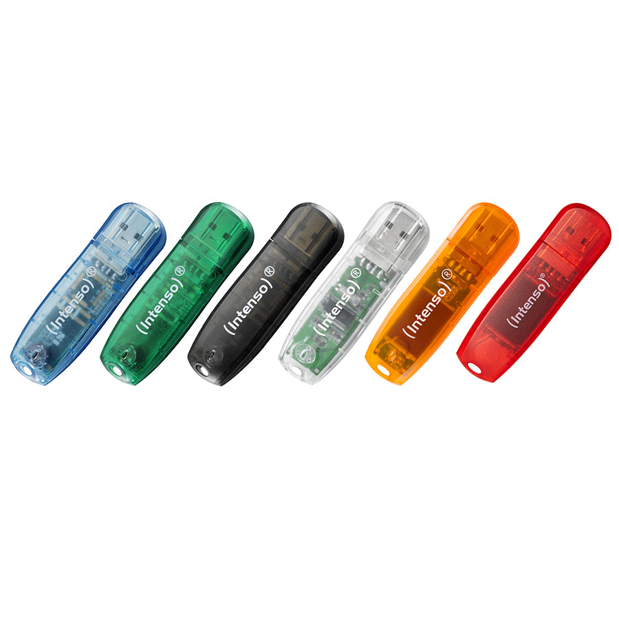 Intenso Rainbow Line 32GB USB 2.0 Flash Drive, 3 Pack - Yellow, Red & Black - view 2