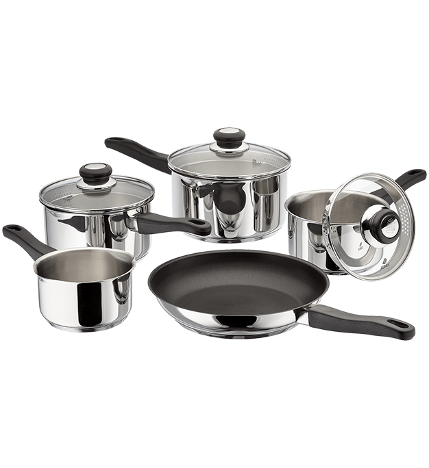 Judge Vista J3C1 5-piece stainless steel draining saucepan set product image 1