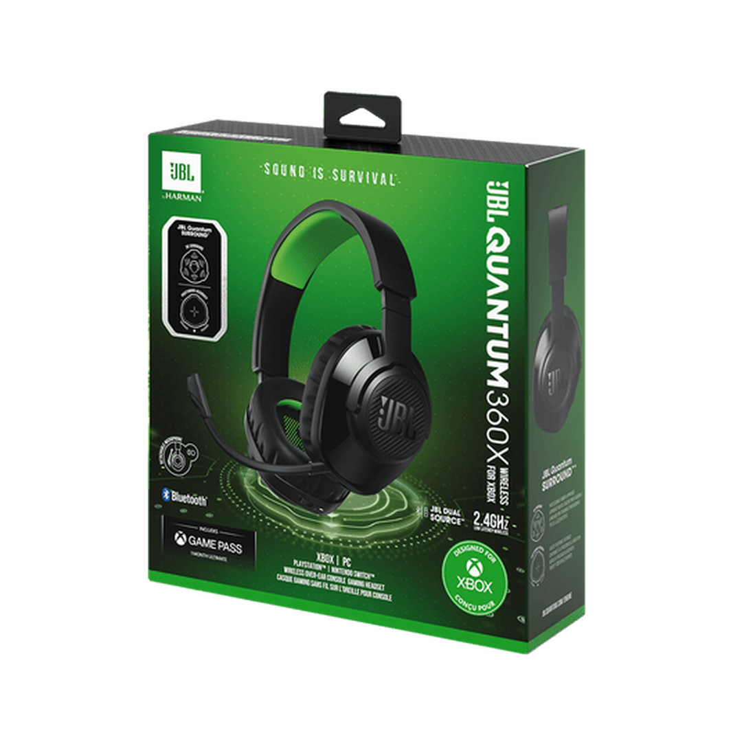 JBL Quantum 360X Xbox Wireless Gaming Headset - Black & Green | JBLQ360XWLBLKGR JBL Headphones Euronics Ireland
