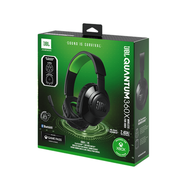 JBL Quantum 360X Xbox Wireless Gaming Headset - Black & Green | JBLQ360XWLBLKGR JBL Headphones Euronics Ireland