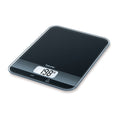 Beurer KS 19 Kitchen Scale 5kg Black, studio shot of glossy black glass scale