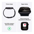 Apple Watch Series 10 GPS 46mm Jet Black Aluminium Case with Black Sport Band - M/L | MWWQ3QA/A Apple Smartwatch Euronics Ireland
