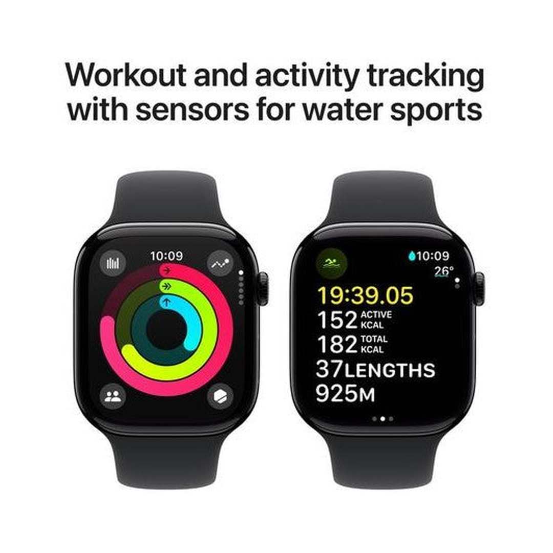 Apple Watch Series 10 GPS 46mm Jet Black Aluminium Case with Black Sport Band - M/L | MWWQ3QA/A Apple Smartwatch Euronics Ireland