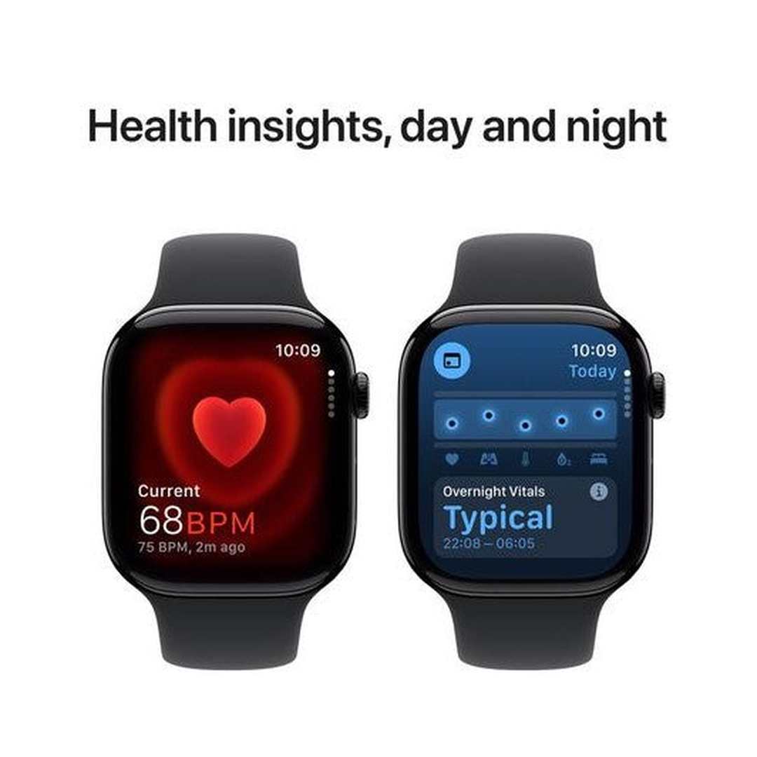 Apple Watch Series 10 GPS 46mm Jet Black Aluminium Case with Black Sport Band - M/L | MWWQ3QA/A Apple Smartwatch Euronics Ireland