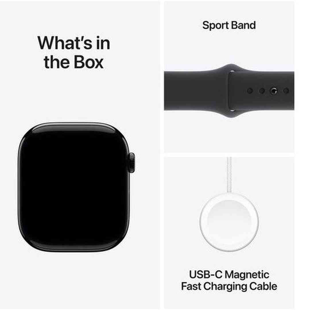 Apple Watch Series 10 GPS 46mm Jet Black Aluminium Case with Black Sport Band - M/L | MWWQ3QA/A Apple Smartwatch Euronics Ireland