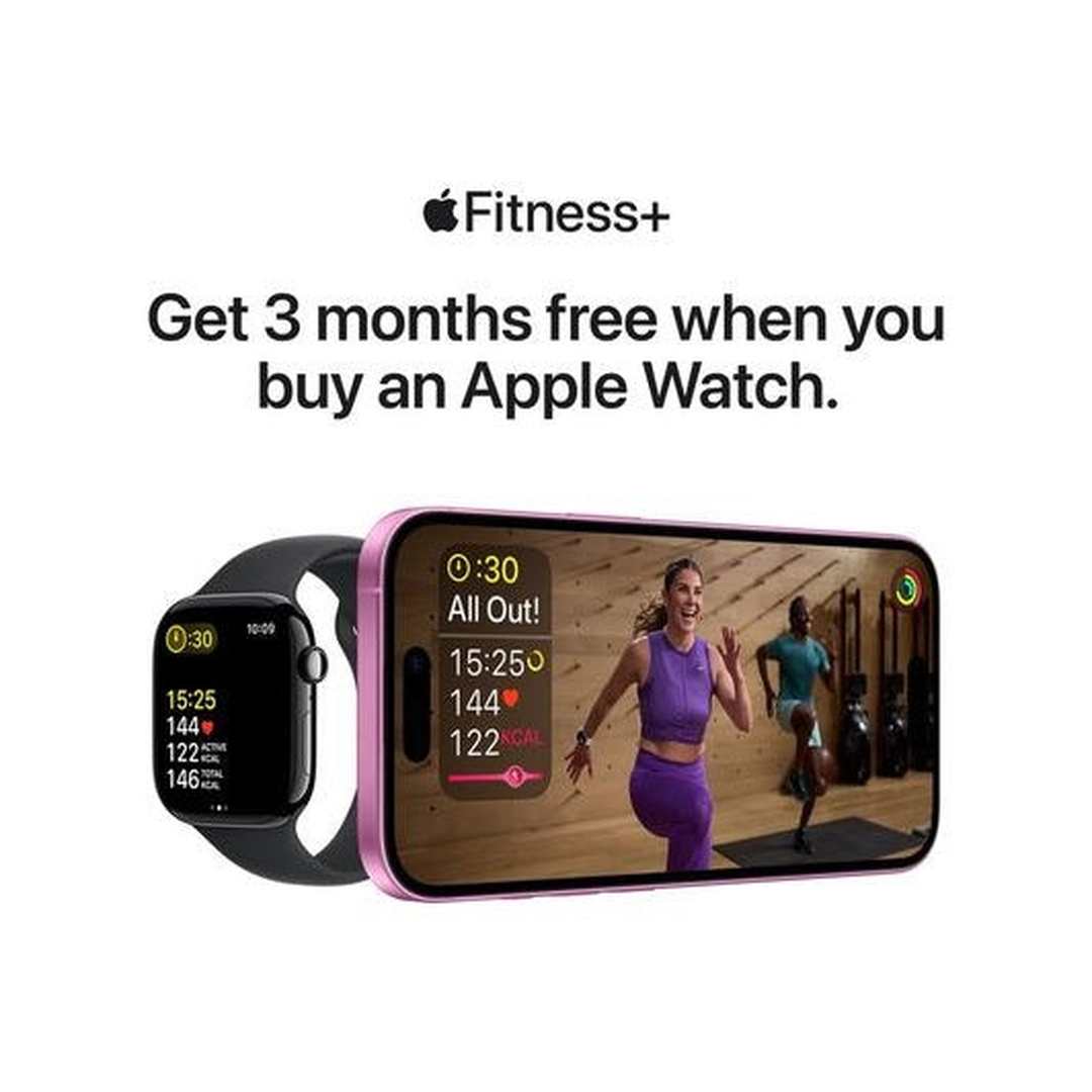 Apple Watch Series 10 GPS 46mm Jet Black Aluminium Case with Black Sport Band - M/L | MWWQ3QA/A Apple Smartwatch Euronics Ireland
