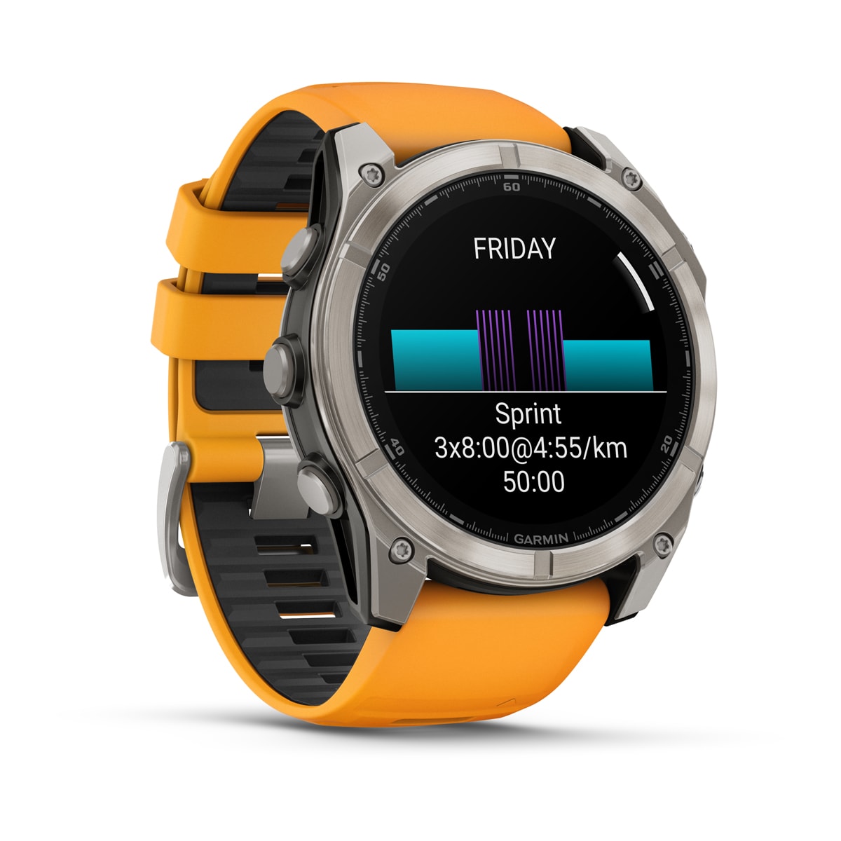 Garmin fenix 8 51mm AMOLED Sapphire GPS Smartwatch - angled left-front view