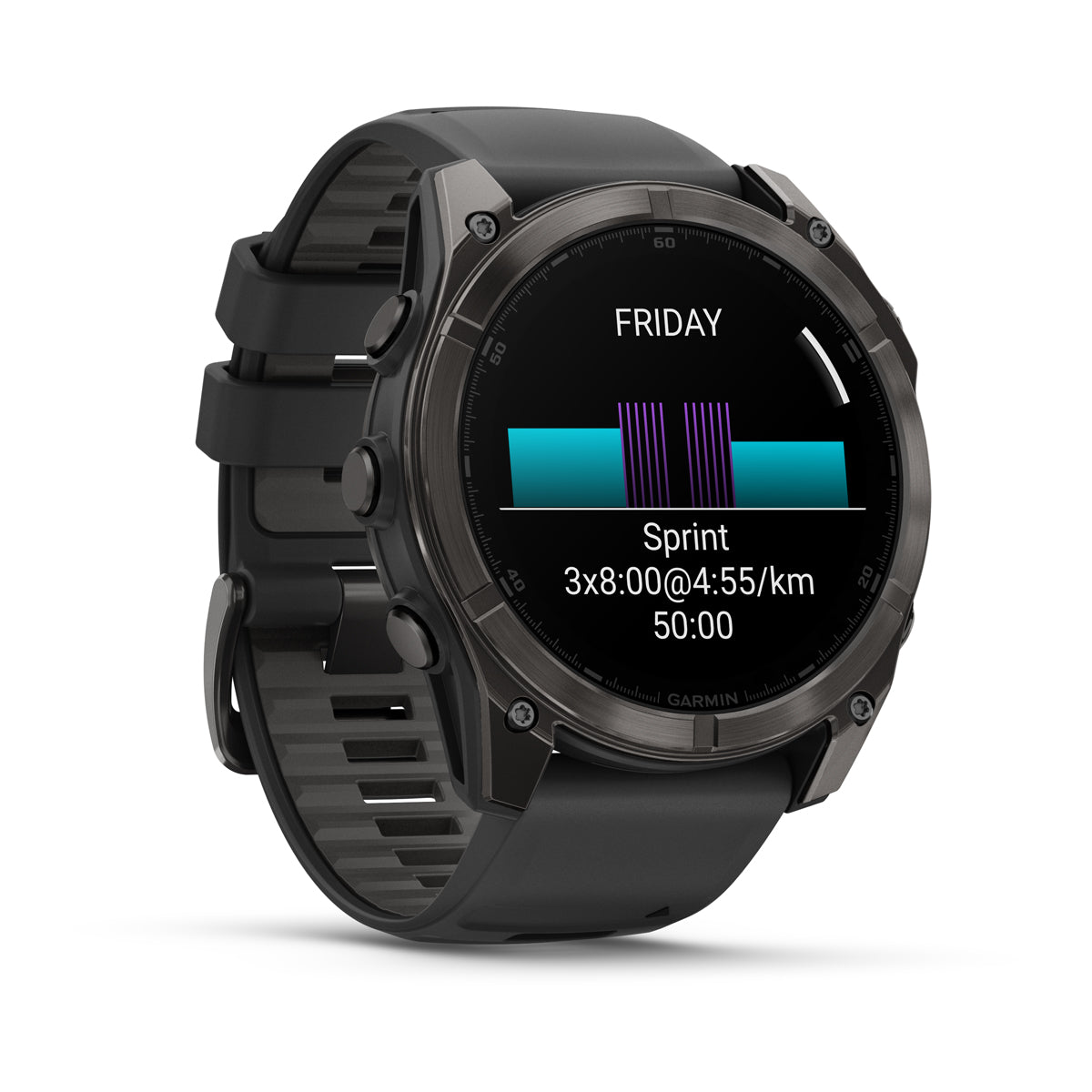 Garmin fenix 8 51mm AMOLED Sapphire GPS Smartwatch - front-left angled view