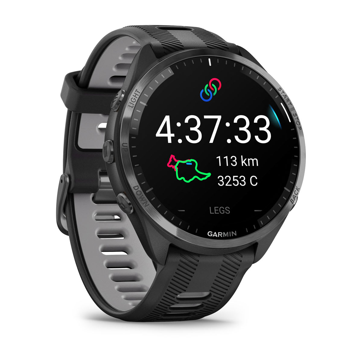 Garmin Forerunner 965 GPS Running Smartwatch - angled left-front view