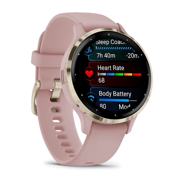 Garmin Venu 3s Smartwatch - Soft Gold - Rose Case | 49-GAR-010-02785-03