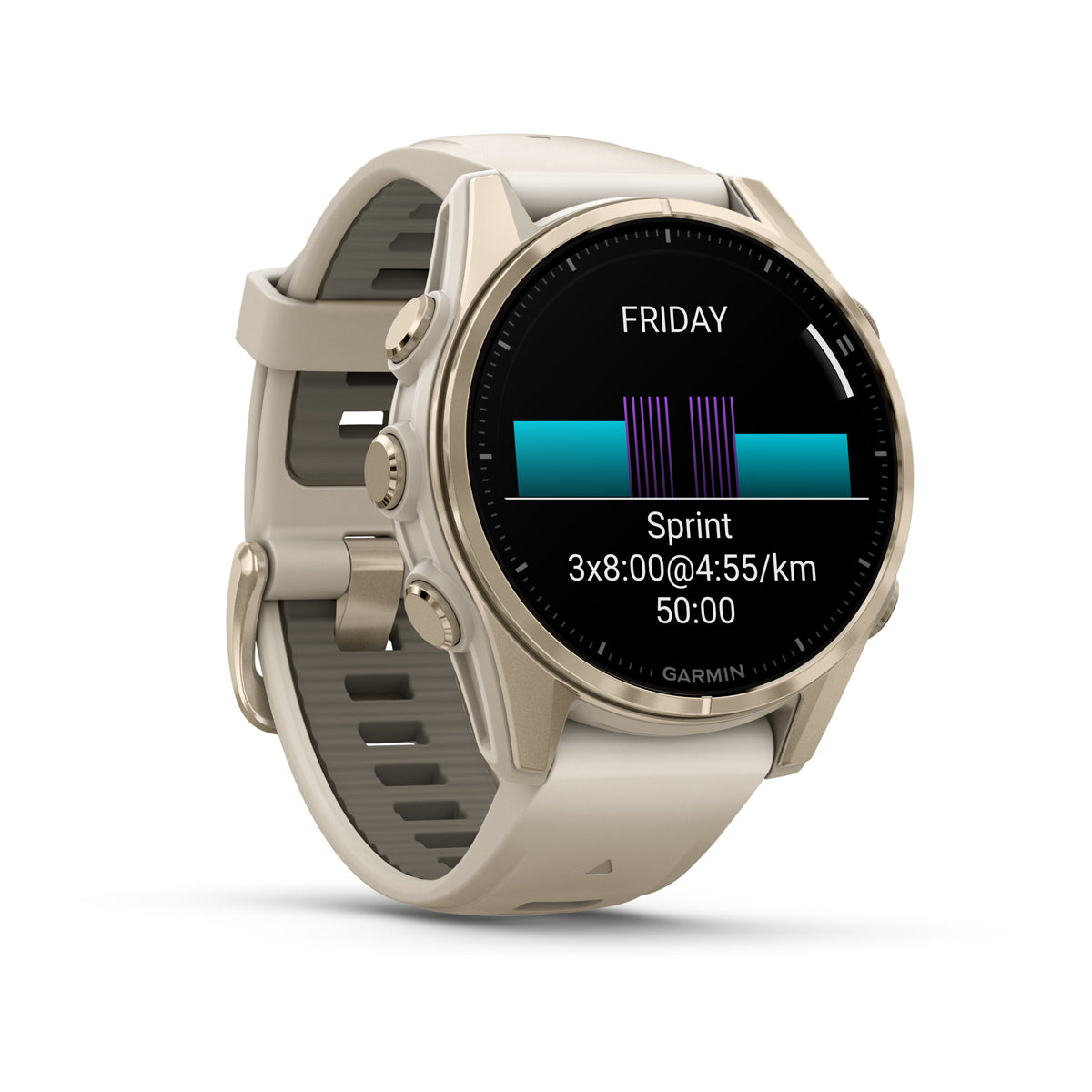 Garmin fenix 8 43mm AMOLED Sapphire GPS Smartwatch - front-left angled view